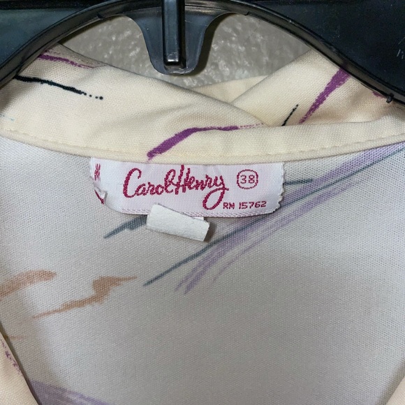 Vintage Carol Henry Cream Painted Collar Blouse - Picture 2 of 3